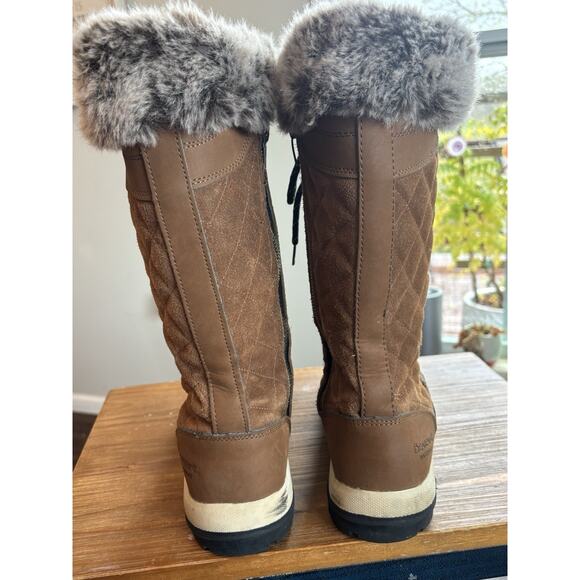 Bear Paw Women’s Leather Waterproof Mid Calf Boot Sz 11 NWOT Brown Lace Up Zip - Picture 4 of 10